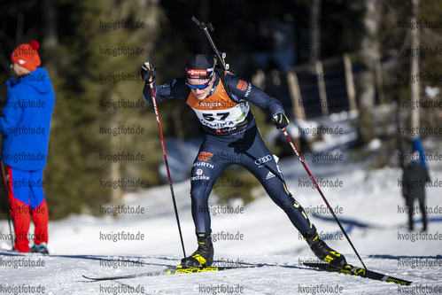 13.01.2022, xsoex, Biathlon IBU Junior Cup Pokljuka, Sprint Men, v.l. Moritz Noack (Germany) in aktion / in action competes