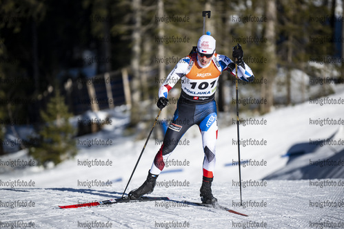 13.01.2022, xsoex, Biathlon IBU Junior Cup Pokljuka, Sprint Men, v.l. Jakub Kudrnac (Czech Republic) in aktion / in action competes