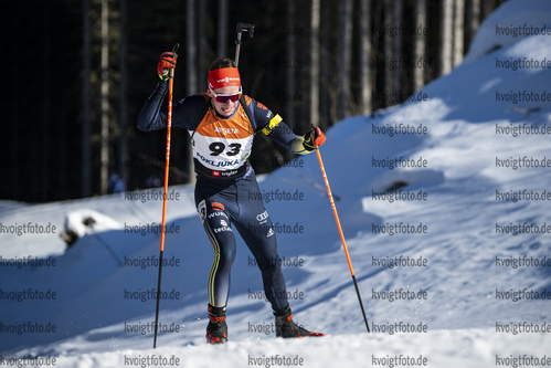 15.01.2022, xsoex, Biathlon IBU Junior Cup Pokljuka, Sprint Men, v.l. Christian Krasman (Germany) in aktion / in action competes