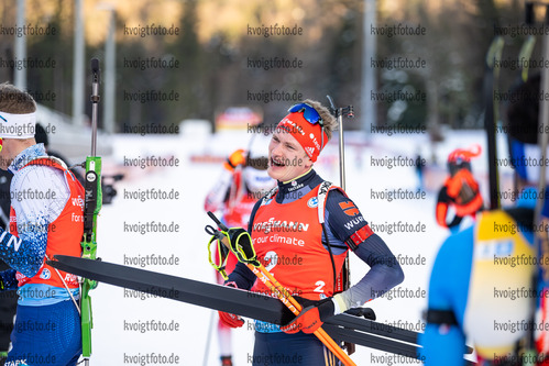 16.01.2022, xkvx, Biathlon IBU World Cup Ruhpolding, Pursuit Men, v.l. Benedikt Doll (Germany) im Ziel / in the finish