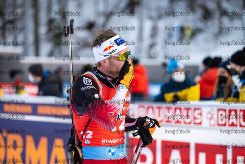 16.01.2022, xkvx, Biathlon IBU World Cup Ruhpolding, Pursuit Men, v.l. Simon Eder (Austria) im Ziel / in the finish