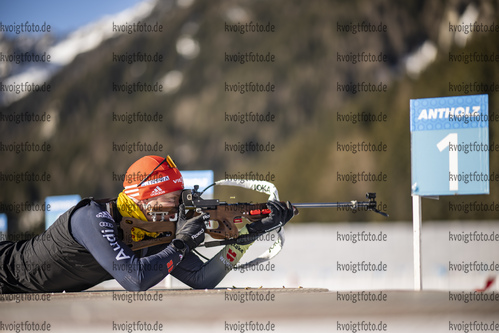 25.01.2022, xkvx, Biathlon Training Anterselva, v.l. Roman Rees (Germany) in aktion am Schiessstand / at the shooting range