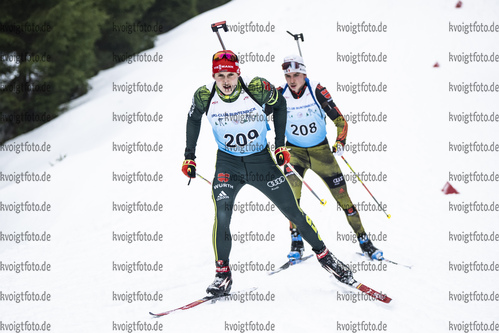 04.02.2021, xsoex, Biathlon Deutschlandpokal Clausthal-Zellerfeld, v.l. Elias Asal (Germany), Johan Werner (Germany)  / 
