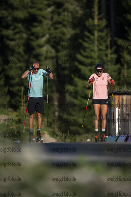 Obertilliach, Oesterreich, 14.08.22: Trainer Jens Filbrich (Germany), Hanna Kebinger (Germany) in aktion waehrend des Training am 14. August 2022 in Obertilliach. (Foto von Kevin Voigt / VOIGT)

Obertilliach, Austria, 14.08.22: Trainer Jens Filbrich (Germany), Hanna Kebinger (Germany) in action competes during the training at the August 14, 2022 in Obertilliach. (Photo by Kevin Voigt / VOIGT)