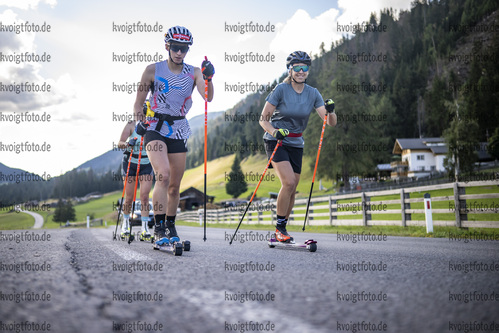 Obertilliach, Oesterreich, 16.08.22: Janina Hettich-Walz (Germany), Vanessa Voigt (Germany), Franziska Preuss (Germany) in aktion waehrend des Training am 16. August 2022 in Obertilliach. (Foto von Kevin Voigt / VOIGT)

Obertilliach, Austria, 16.08.22: Janina Hettich-Walz (Germany), Vanessa Voigt (Germany), Franziska Preuss (Germany) in action competes during the training at the August 16, 2022 in Obertilliach. (Photo by Kevin Voigt / VOIGT)