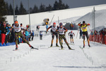 27.02.2016, xkvx, Wintersport, DSV Biathlon Deutschlandpokal Cross Sprint v.l. WILLEITNER Michael, HOMBERG Niklas, BEKELAER Fabian