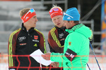 11.12.2016, xkvx, Wintersport, Biathlon IBU Junior Cup - Lenzerheide, Sprint v.l. ZOBEL David, WEICK Lars-Erik, DANZ Marco