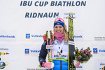 12.12.2019, xkvx, Biathlon IBU Cup Ridnaun, Supersprint Finale Damen, v.l. Ingela Andersson (Sweden) bei der Siegerehrung / at the medal ceremony