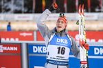 19.12.2019, xkvx, Biathlon IBU Weltcup Le Grand Bornand, Sprint Herren, v.l. Benedikt Doll (Germany) bei der Siegerehrung / at the medal ceremony