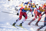 28.12.2019, xkvx, Langlauf Tour de Ski Lenzerheide, Massenstart Herren, v.l. Erik Valnes (Norway) in aktion / in action competes