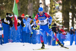 15.02.2020, xkvx, Biathlon IBU Weltmeisterschaft Antholz, Sprint Herren, v.l. Alexander Loginov (Russia) in aktion / in action competes