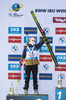 18.12.2020, xkvx, Biathlon IBU Weltcup Hochfilzen, Sprint Damen, v.l. Ingrid Landmark Tandrevold (Norway) bei der Siegerehrung / at the medal ceremony