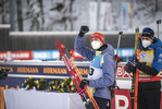13.01.2022, xkvx, Biathlon IBU World Cup Ruhpolding, Sprint Men, v.l. Benedikt Doll (Germany) bei der Siegerehrung / at the medal ceremony