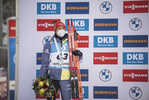 13.01.2022, xkvx, Biathlon IBU World Cup Ruhpolding, Sprint Men, v.l. Benedikt Doll (Germany) bei der Siegerehrung / at the medal ceremony