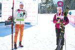 31.01.2021, xtwx, Biathlon IBU European Championships Duszniki Zdroj, Single Mixed Staffel, v.l. Justus Strelow (Germany), Stefanie Scherer (Germany)  /