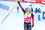 14.02.2021, xkvx, Biathlon IBU World Championships Pokljuka, Verfolgung Damen, v.l. Tiril Eckhoff (Norway) gewinnt die Goldmedaille / wins the gold medal
