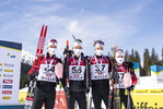 13.03.2020, xkvx, Biathlon IBU Cup Obertilliach, Sprint Herren, v.l. Sivert Guttorm Bakken (Norway), Aleksander Fjeld Andersen (Norway), Filip Fjeld Andersen (Norway) und Haavard Gutuboe Bogetveit (Norway)  / 