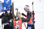 14.03.2020, xsoex, Biathlon IBU Weltcup NoveMesto na Morave, Mixed-Staffel, v.l. Tiril Eckhoff (Norway) and Johannes Thingnes Boe (Norway) im Ziel / in the finish