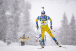 14.03.2020, xkvx, Biathlon IBU Cup Obertilliach, Mixed-Staffel, v.l. Oscar Andersson (Sweden)  / 
