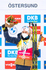 19.03.2021, xkvx, Biathlon IBU World Cup Oestersund, Sprint Damen, v.l. Tiril Eckhoff (Norway) bei der Siegerehrung / at the medal ceremony