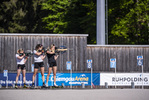 01.06.2021, xkvx, Biathlon Training Ruhpolding, v.l. Franziska Hildebrand (Germany), Elisabeth Schmidt (Germany), Jennifer Muenzner (Germany) in aktion am Schiessstand at the shooting range