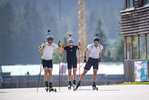 21.07.2021, xkvx, Biathlon Training Ruhpolding, v.l. Elias Seidl (Germany), Johannes Wallner (Germany), Linus Maier (Germany)  