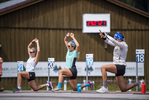 29.07.2021, xkvx, Biathlon Training Arber, v.l. Stefanie Scherer (Germany), Sophia Schneider (Germany), Franziska Preuss (Germany)  