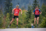 11.09.2021, xkvx, Biathlon Deutsche Meisterschaften Arber, Sprint Herren, v.l. Frederik Madersbacher (Germany), Patryk Bryn (Poland)  