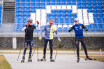 19.10.2021, xkvx, Biathlon Training Antholz-Anterselva, v.l. Philipp Horn (Germany), Johannes Kuehn (Germany), Roman Rees (Germany)  