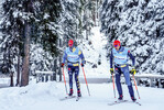 06.11.2021, xmlx, Biathlon - Langlauf Training Davos, v.l. Roman Rees (Germany), Benedikt Doll (Germany)  