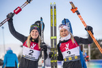 13.11.2021, xkvx, Season Opening Sjusjoen - Sprint Women, v.l. Marte Olsbu Roeiseland (Norway), Tiril Eckhoff (Norway)  