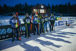 25.11.2021, xetx, Biathlon IBU Cup Idre, Sprint Men, v.l. Lucas Fratzscher (GER), Sverre Dahlen Aspenes (NOR), Johannes Kuehn (GER), Haavard Gutuboe Bogetveit (NOR), Vasilii Tomshin (RUS), Emilien Claude (FRA)