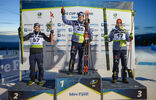 25.11.2021, xetx, Biathlon IBU Cup Idre, Sprint Men, v.l. Sverre Dahlen Aspenes (NOR), Lucas Fratzscher (GER), Johannes Kuehn (GER)