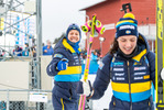 28.11.2021, xkvx, Biathlon IBU World Cup Oestersund, Sprint Women, v.l. Headcoach Johannes Lukas (Sweden) und Hanna Oeberg (Sweden) nach dem Wettkampf / after the competition