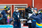28.11.2021, xkvx, Biathlon IBU World Cup Oestersund, Sprint Women, v.l. Hanna Oeberg (Sweden) und Elvira Oeberg (Sweden) nach dem Wettkampf / after the competition