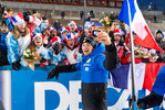 28.11.2021, xkvx, Biathlon IBU World Cup Oestersund, Sprint Men, v.l. Fabien Claude (France) nach der Siegerehrung / after the medal ceremony