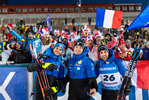 28.11.2021, xkvx, Biathlon IBU World Cup Oestersund, Sprint Men, v.l. Emilien Jacquelin (France), Fabien Claude (France) und Simon Desthieux (France) nach der Siegerehrung / after the medal ceremony
