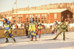 01.12.2021, xetx, Biathlon IBU Cup Sjusjoen, Super Sprint Men, v.l. Emil Nykvist (SWEDEN), Marco Gross (GERMANY), Viktor Brandt (SWEDEN)  / 