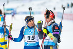 04.12.2021, xkvx, Biathlon IBU World Cup Oestersund, Pursuit Women, v.l. Lena Haecki (Switzerland) und Denise Herrmann (Germany) im Ziel / in the finish