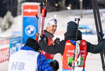 04.12.2021, xkvx, Biathlon IBU World Cup Oestersund, Relay Men, v.l. Vetle Sjaastad Christiansen (Norway), Tarjei Boe (Norway) im Ziel / in the finish
