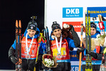 04.12.2021, xkvx, Biathlon IBU World Cup Oestersund, Relay Men, v.l. Fabien Claude (France), Simon Desthieux (France) bei der Siegerehrung / at the medal ceremony