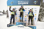 04.12.2021, xetx, Biathlon IBU Cup Sjusjoen, Mass Start Men, v.l. Erlend Bjoentegaard (NORWAY), Anton Babikov (RUSSIA), Remi Broutier (FRANCE)  / 
