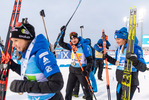 05.12.2021, xkvx, Biathlon IBU World Cup Oestersund, Relay Women, v.l. Julia Simon (France) nach der Siegerehrung / after the medal ceremony