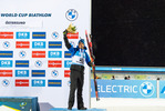 05.12.2021, xkvx, Biathlon IBU World Cup Oestersund, Pursuit Men, v.l. Emilien Jacquelin (France) bei der Siegerehrung / at the medal ceremony