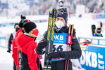 10.12.2021, xkvx, Biathlon IBU World Cup Hochfilzen, Sprint Men, v.l. Tarjei Boe (Norway) bei der Siegerehrung / at the medal ceremony