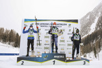 10.12.2021, xmcx, Biathlon IBU Junior Cup Martell, Individual Men, v.l. Stepan Kinash (Ukraine), Darius Lodl (Germany), Elia Zeni (Italy)  / 