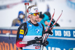 11.12.2021, xkvx, Biathlon IBU World Cup Hochfilzen, Pursuit Men, v.l. Sturla Holm Laegreid (Norway) im Ziel / in the finish