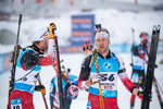 11.12.2021, xkvx, Biathlon IBU World Cup Hochfilzen, Pursuit Men, v.l. Simon Eder (Austria), David Komatz (Austria) im Ziel / in the finish