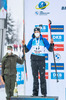 11.12.2021, xkvx, Biathlon IBU World Cup Hochfilzen, Pursuit Men, v.l. Emilien Jacquelin (France) bei der Siegerehrung / at the medal ceremony