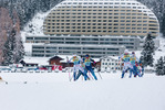 11.12.2021, xljkx, Cross Country FIS World Cup Davos, Women Sprint Final, v.l. Anna Dyvik (Sweden), Laurien van der Graaff (Switzerland), Emma Ribom (Sweden), Jasmi Joensuu (Finland)  / 